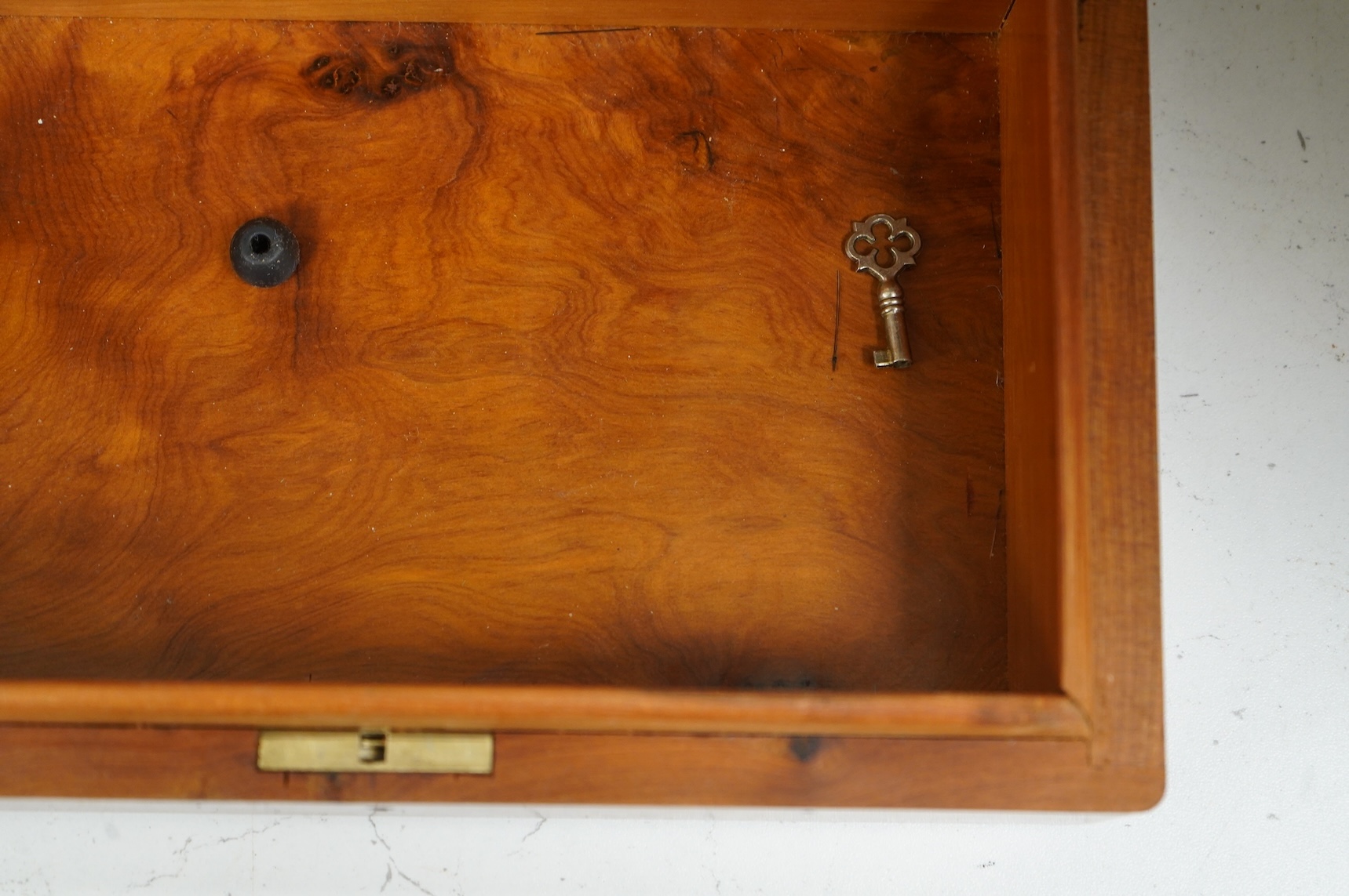 A collection of assorted 20th century yew wood boxes